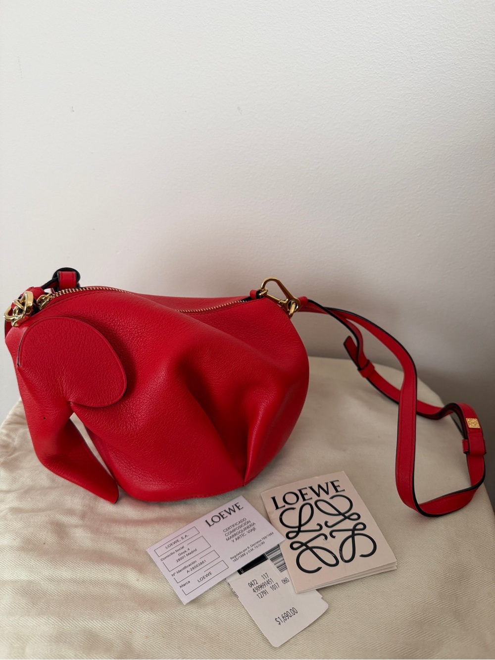 LOEWE mini elephant leather bag